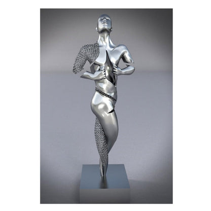 Nordic Couples Metal Figure Statue Wall Art Canvas Painting Lover Sculpture Poster Print Wall Picture for Living Room Home Decor