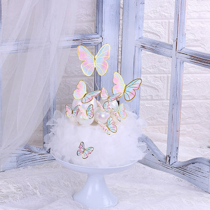 Party gifts Party decoration hot sale new gifts for Baby Butterfly Cake Toppers Happy Birthday Cake Toppers Valentine Cake Decoration DIY Painted For Wedding Birthday Party Baby Shower