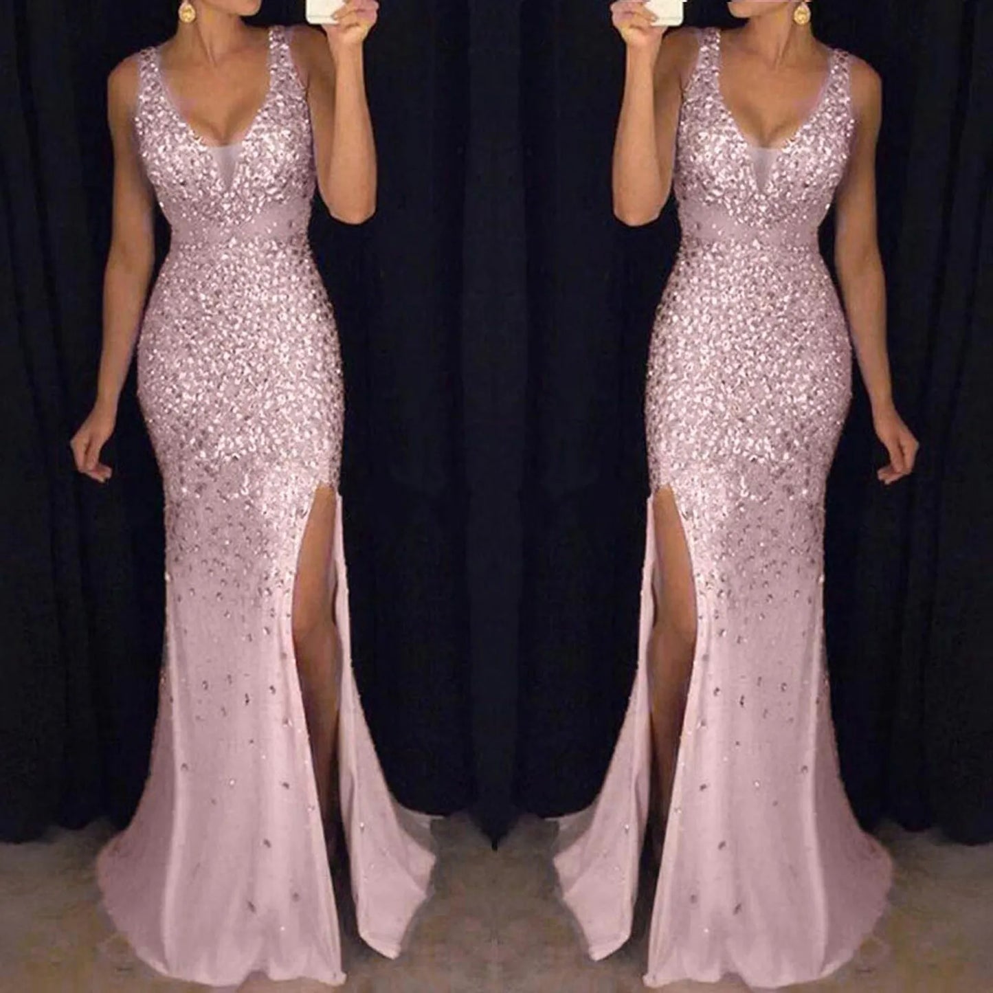 Sexy Sequined Prom Long Dress Elegant Off Shoulder Evening Bridesmaidparty Dresses Women Long Dress Sexy Bodycon Dress #T3G Y0118