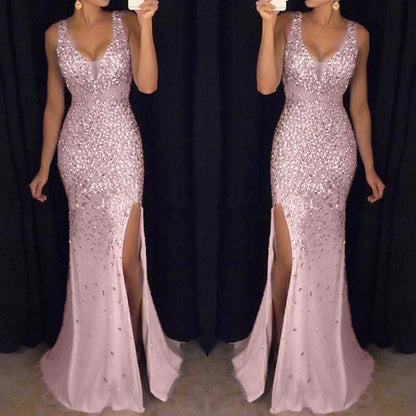 Sexy Sequined Prom Long Dress Elegant Off Shoulder Evening Bridesmaidparty Dresses Women Long Dress Sexy Bodycon Dress #T3G Y0118