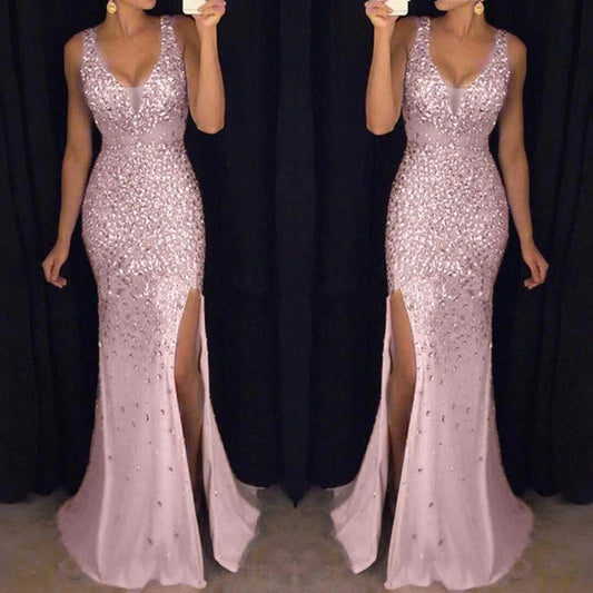 Sexy Sequined Prom Long Dress Elegant Off Shoulder Evening Bridesmaidparty Dresses Women Long Dress Sexy Bodycon Dress #T3G Y0118