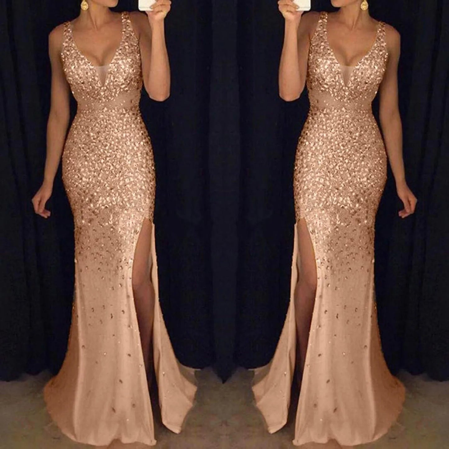 Sexy Sequined Prom Long Dress Elegant Off Shoulder Evening Bridesmaidparty Dresses Women Long Dress Sexy Bodycon Dress #T3G Y0118