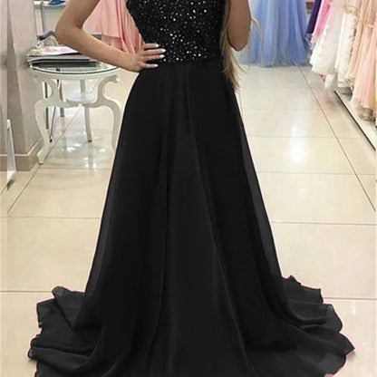 Women Dress Fashion Sexy Ladies Sleeveless Lace Long Bodycon Formal Wedding Ball Gown Party Sequin Maxi Summer Clothing 210522